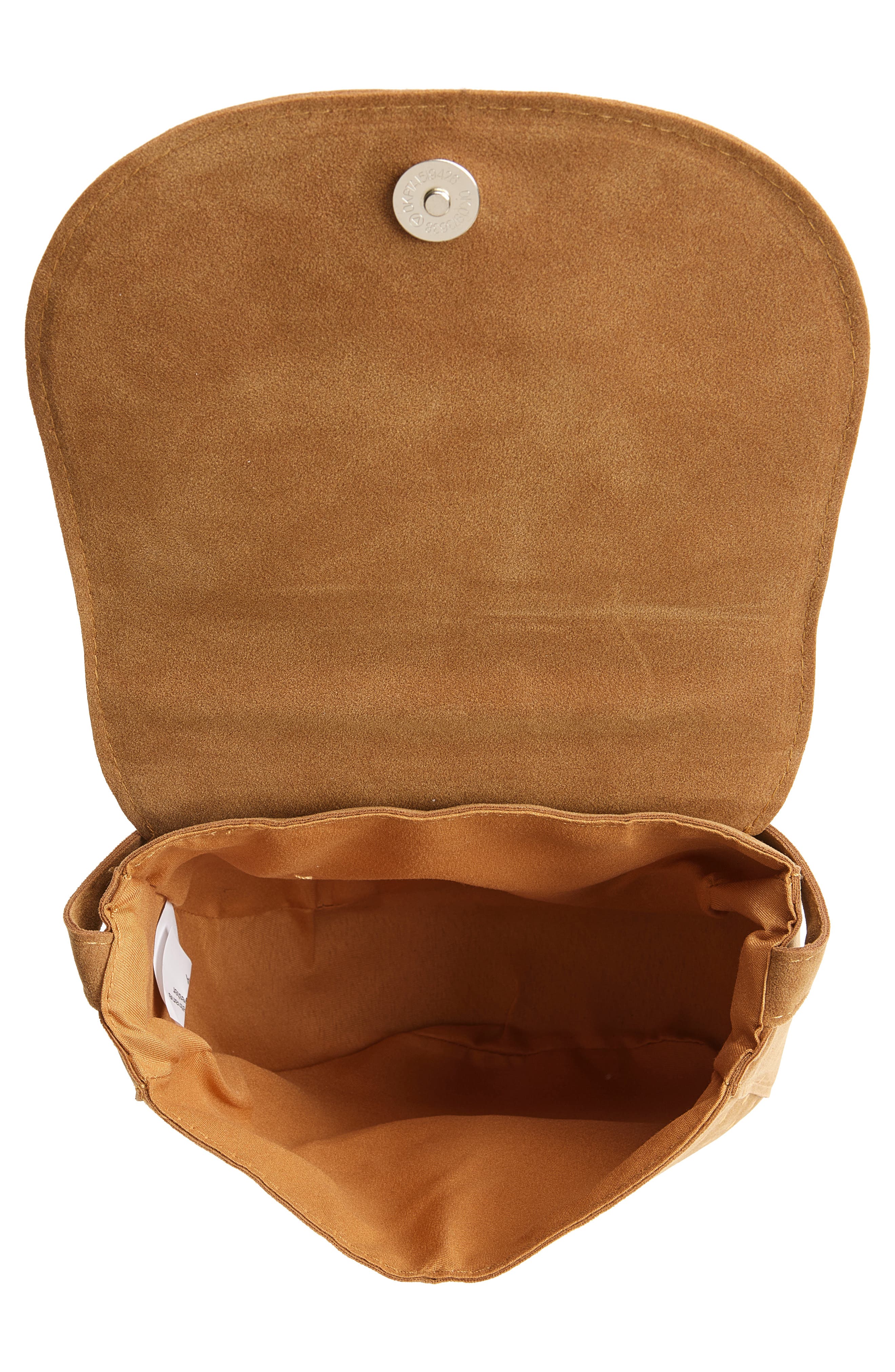 Piper & Jax Kids' Heart Print Faux Suede Bag, Alternate, color, Tan