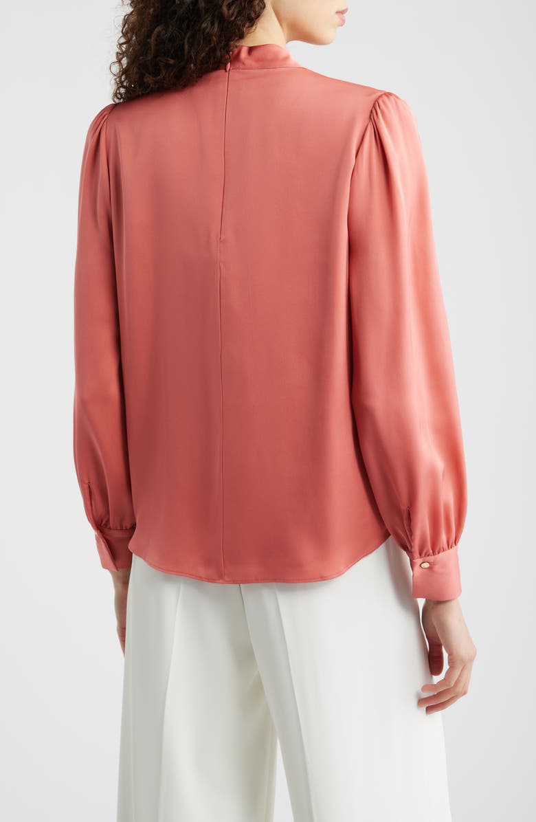 Elie Tahari The Valentine Stretch Silk Top, Alternate, color, Dragon Fruit