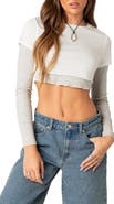 EDIKTED Layered Long Sleeve Crop Top