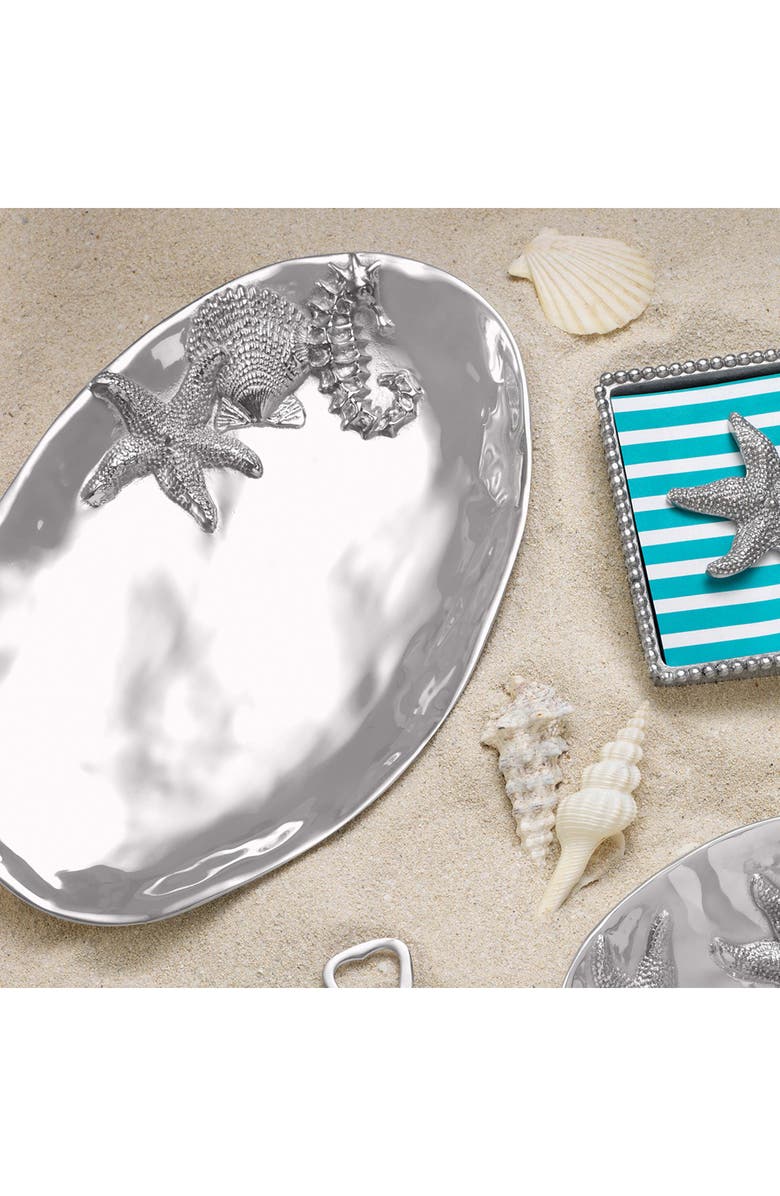 Mariposa Oval Sea Serving Tray, Alternate, color, Silver
