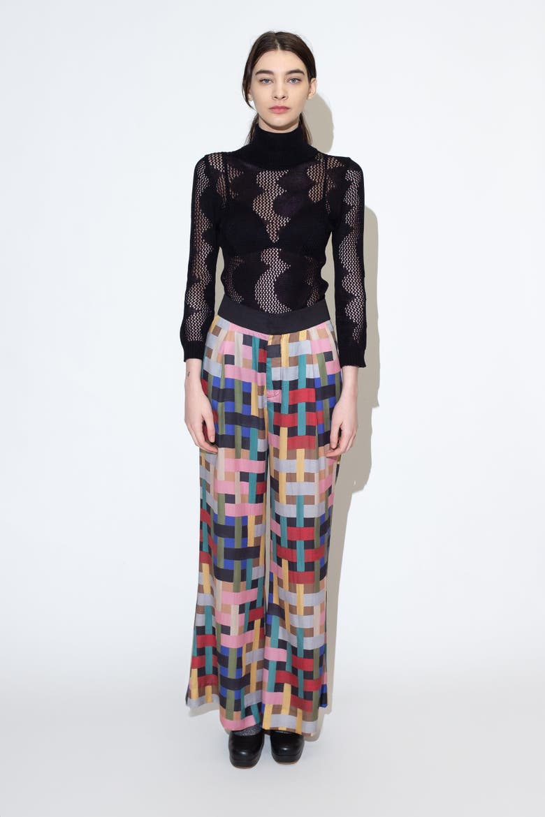 Petra Print Wide Leg Pant, Alternate, color, Weave