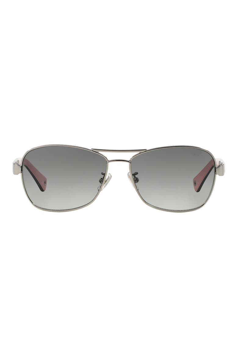 Caroline 56mm Gradient Aviator Sunglasses, Main, color, SILVER/ GREY GRADIENT