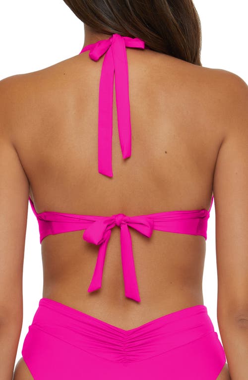 Becca Shirred V-wire Halter Bikini Top