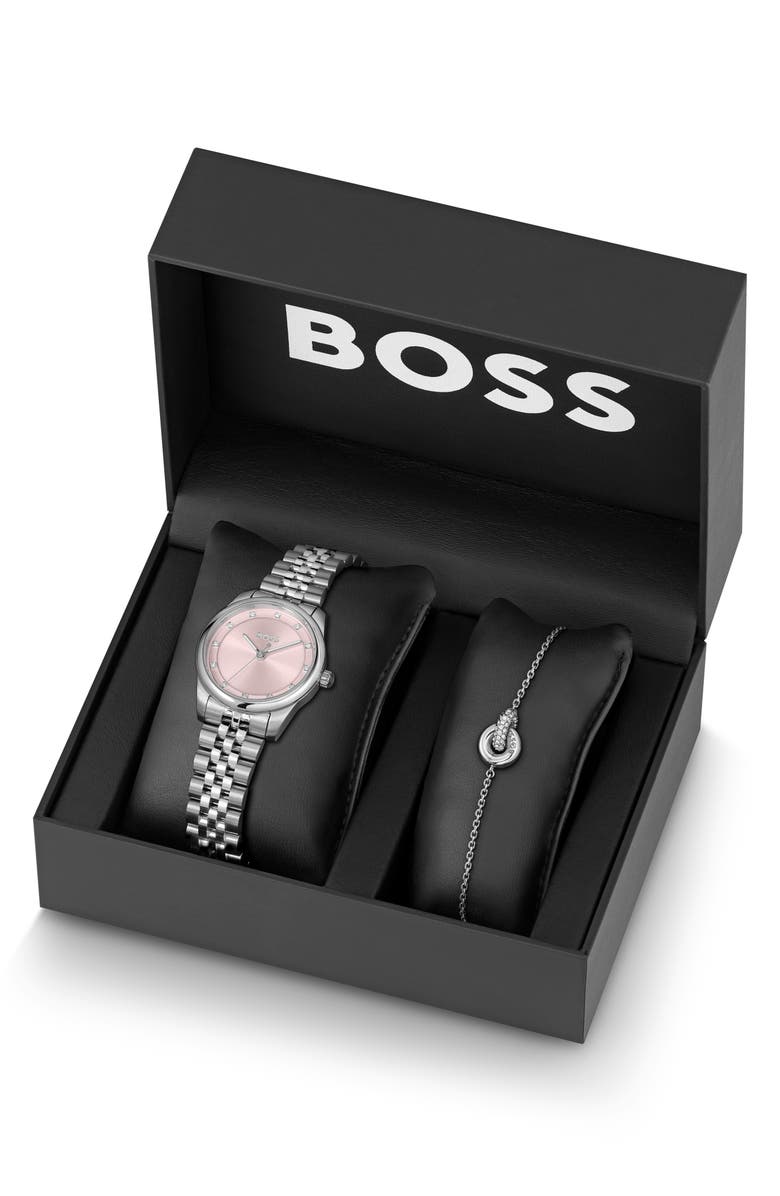 BOSS Graceful Precious Bracelet Watch, 32mm & Bracelet Gift Set, Main, color, Pink