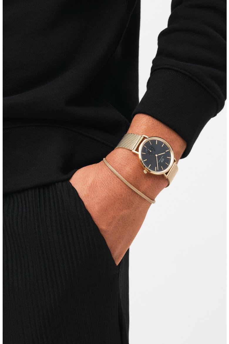 Classic Multi Eye Mesh Strap Watch, 40mm, Alternate, color, GOLD