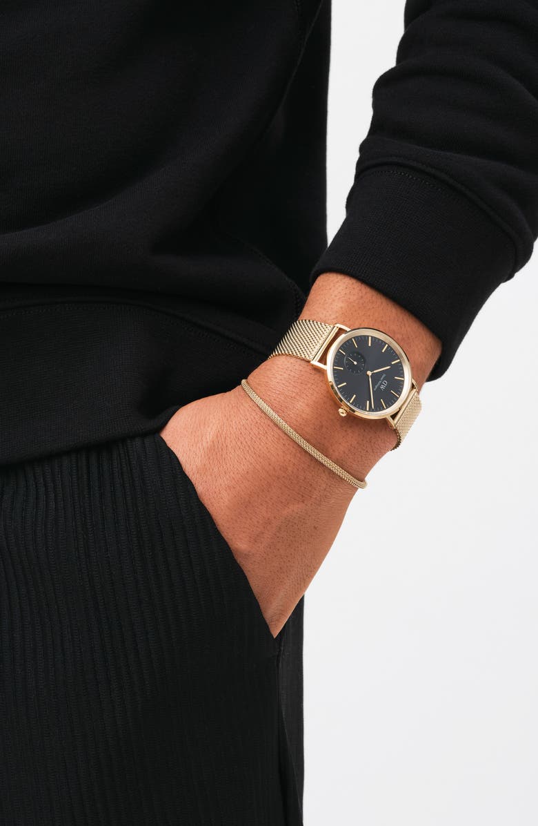 Daniel Wellington Classic Multi Eye Mesh Strap Watch, 40mm, Alternate, color, Gold