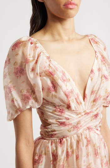 Lulus Jane Organza & Chiffon Maxi Cocktail Dress | Nordstrom