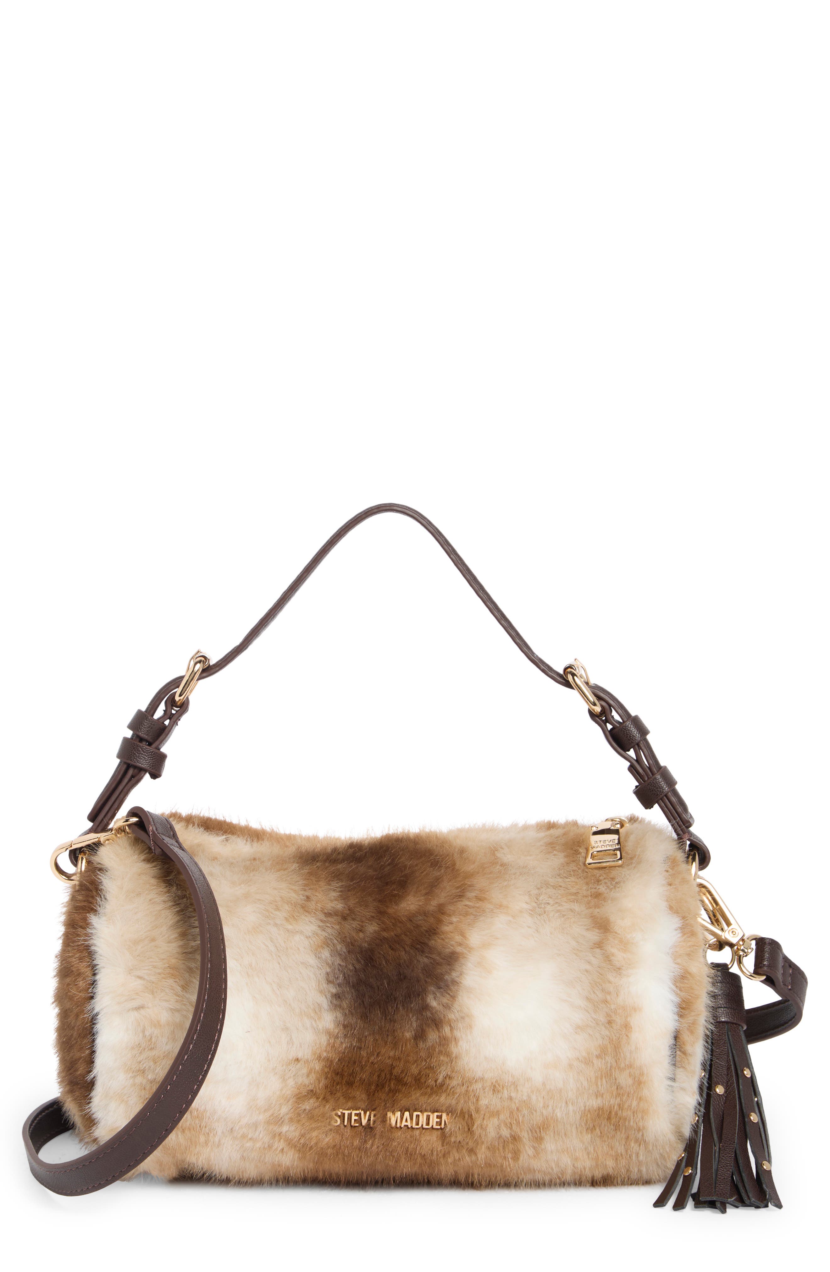 BCarrie Faux Fur Shoulder Bag, Main, color, LIGHT FUR