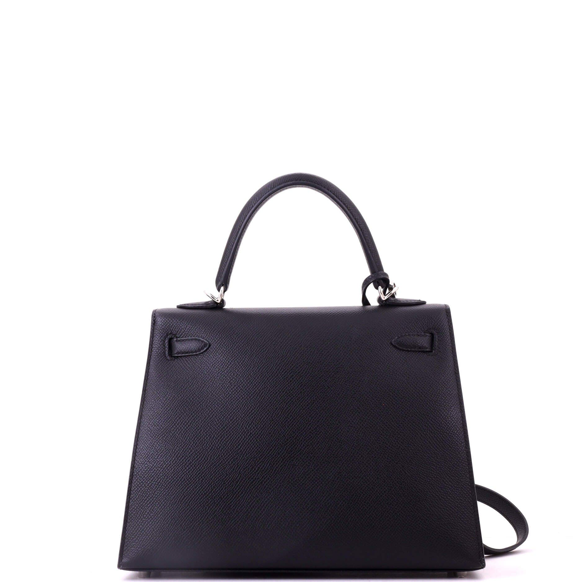 Kelly Handbag Black Epsom with Palladium Hardware 25, Alternate, color, Black