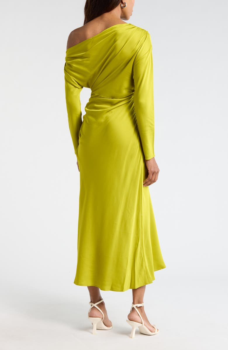 A.L.C. Piper Asymmetric Long Sleeve Dress, Alternate, color, Green Amber