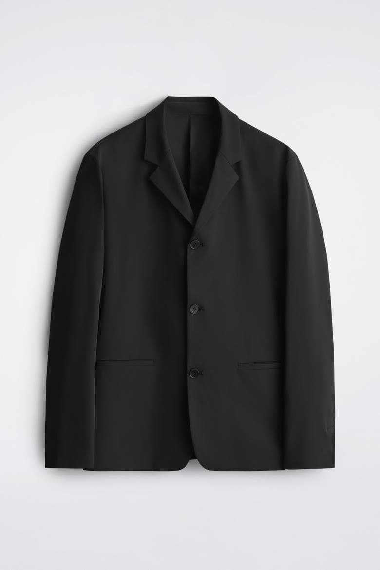 Slim Unstructured Tech-twill Blazer, Alternate, color, BLACK