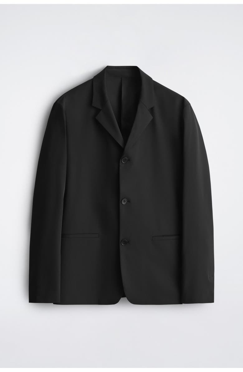 COS Slim Unstructured Tech-twill Blazer, Alternate, color, Black