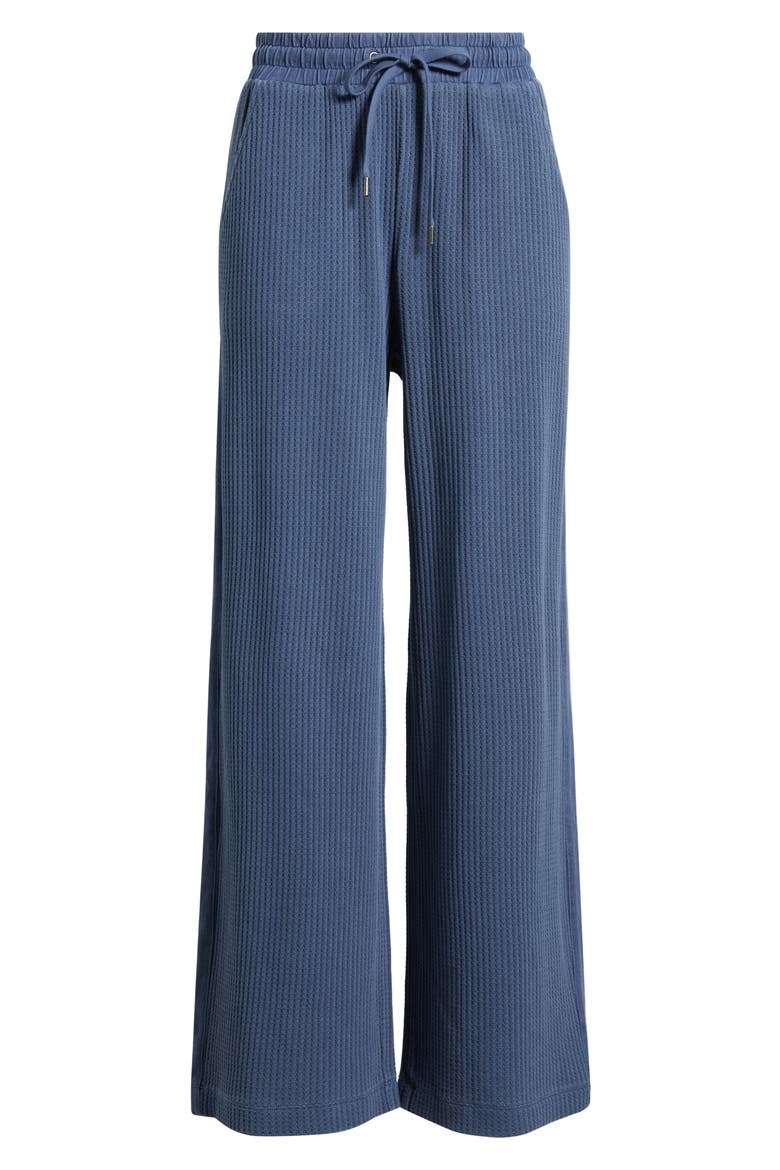 Side Stripe Waffle Knit Lounge Pants, Alternate, color, BLUE