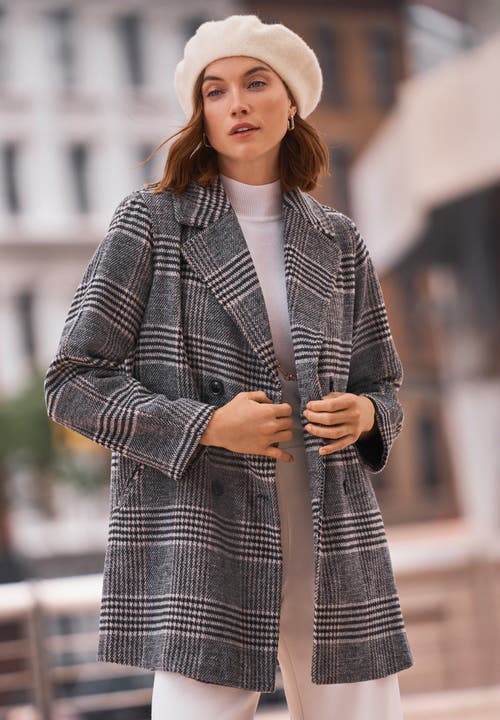 Jessica London A-line Wool Peacoat In Black