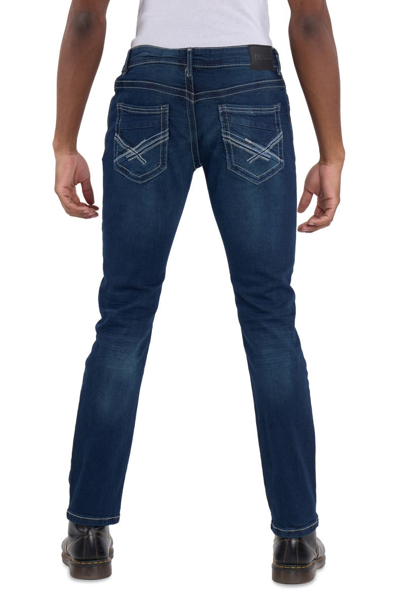 XRAY Saddle Stitch Stretch Straight Leg Jeans, Alternate, color, Dark Blue