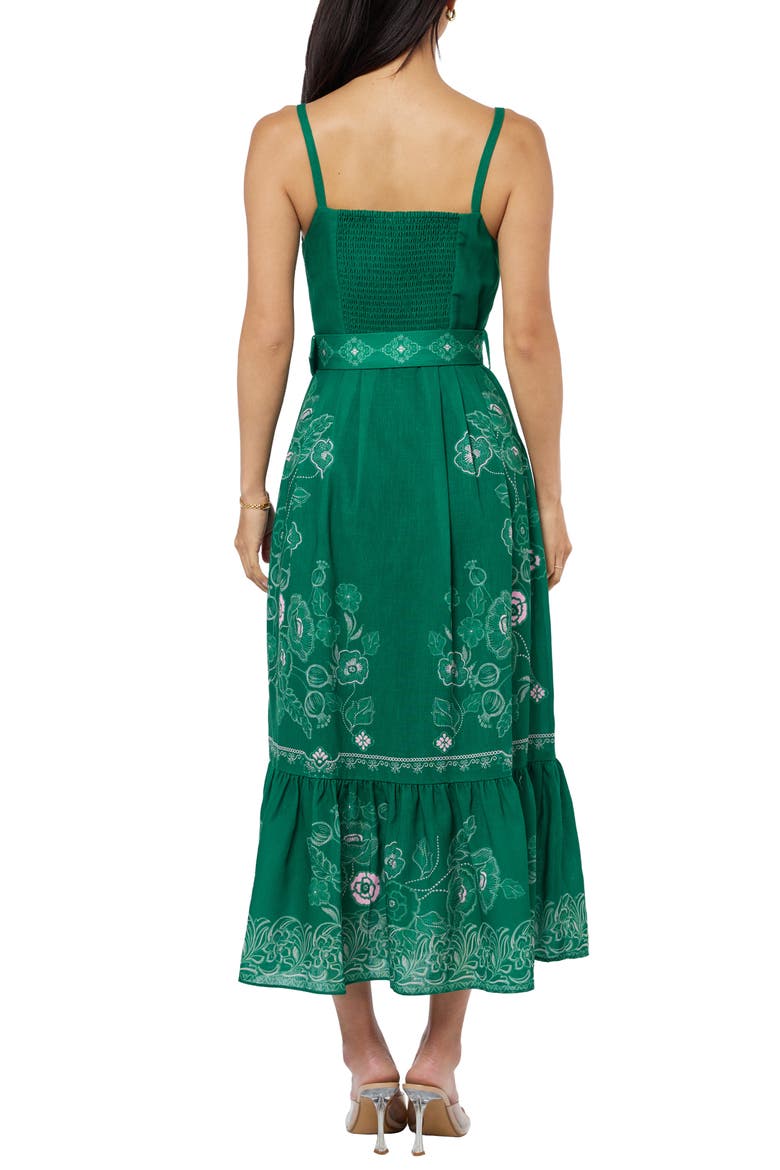 Esme Floral Print Sleeveless Dress, Alternate, color, GREEN MULTI