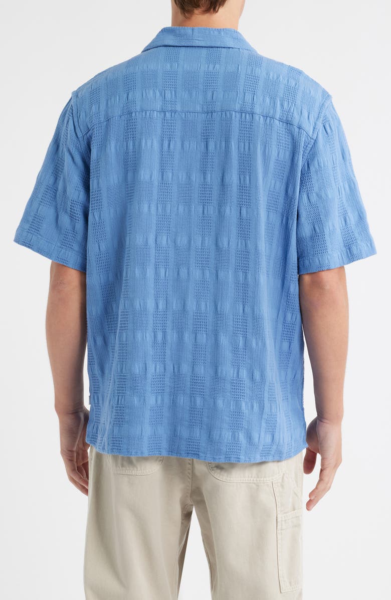 Wax London Didcot Seersucker Camp Shirt, Alternate, color, Mid Blue