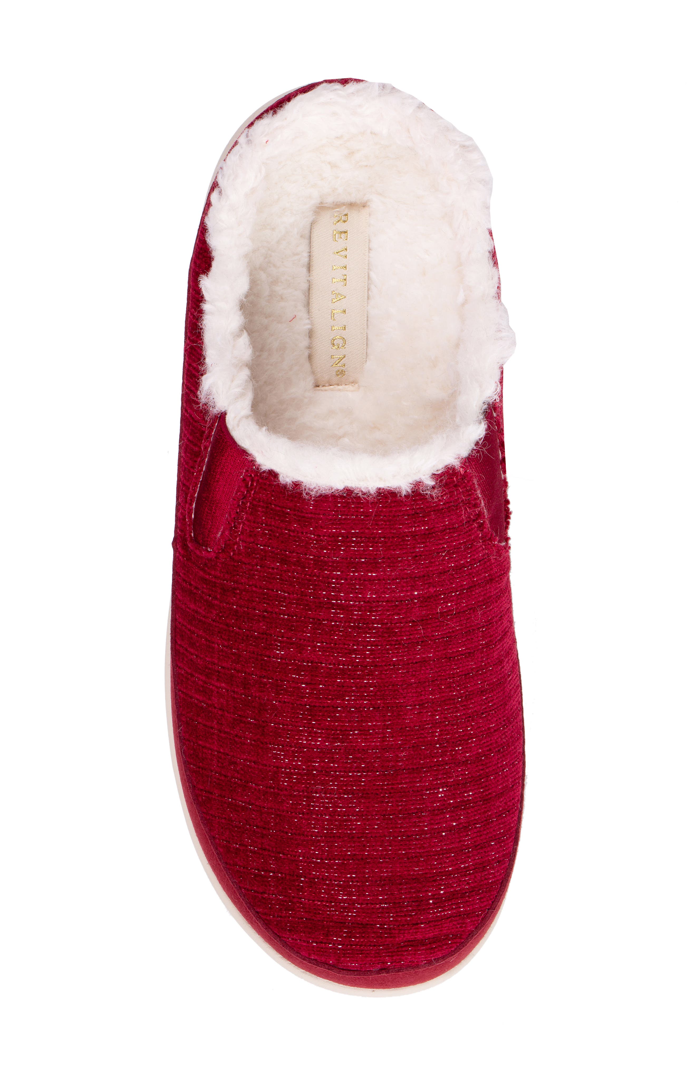 Revitalign Apres Faux Fur Lined Slipper, Alternate, color, Red Plum