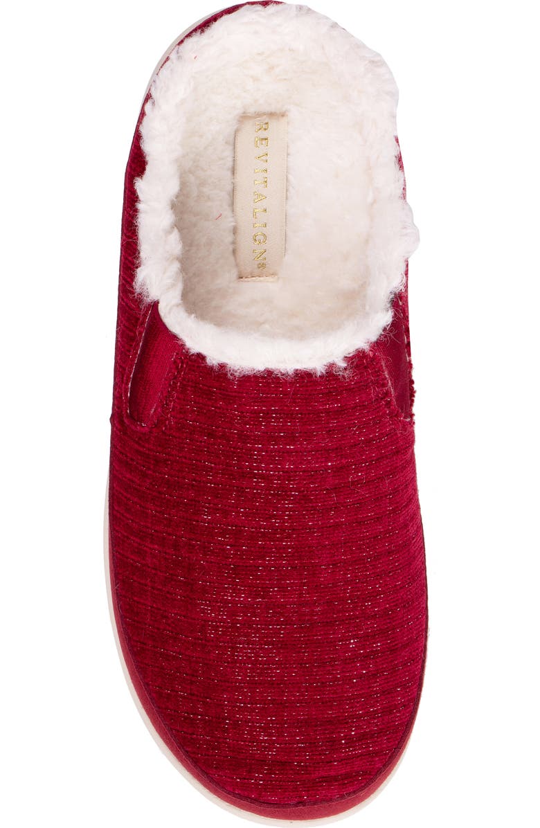 Revitalign Apres Faux Fur Lined Slipper, Alternate, color, Red Plum
