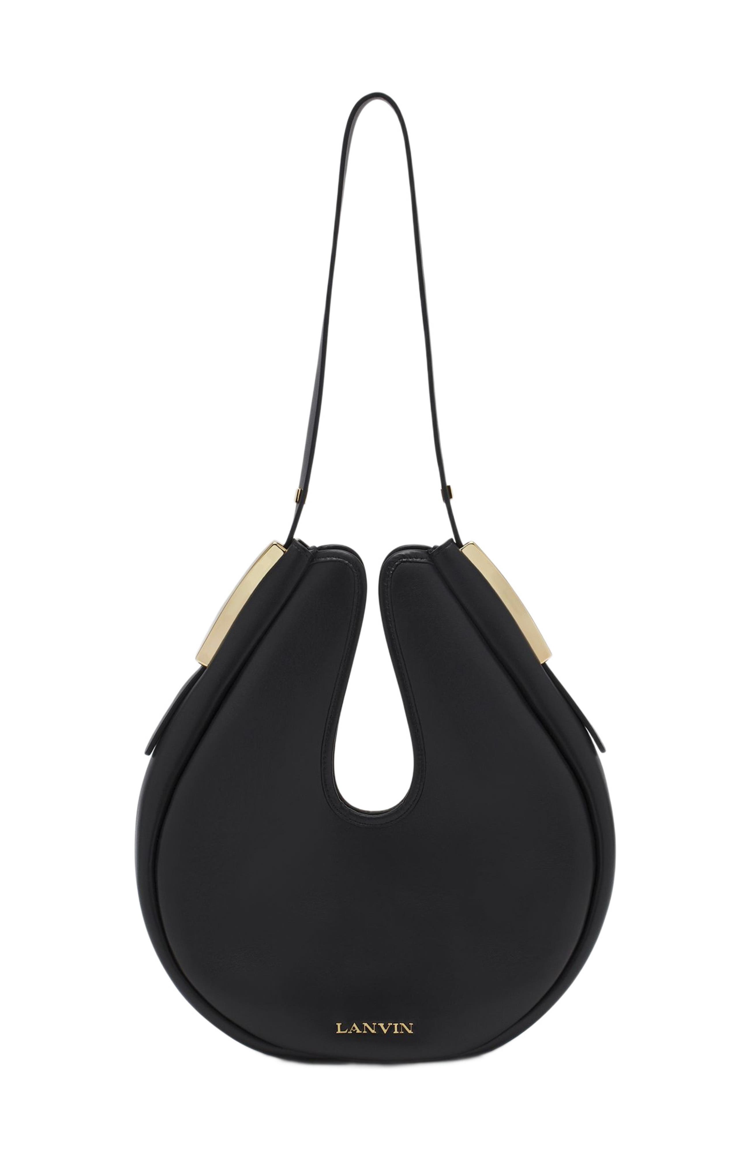 Lanvin Hobo Cymbal Leather Bag, Alternate, color, 