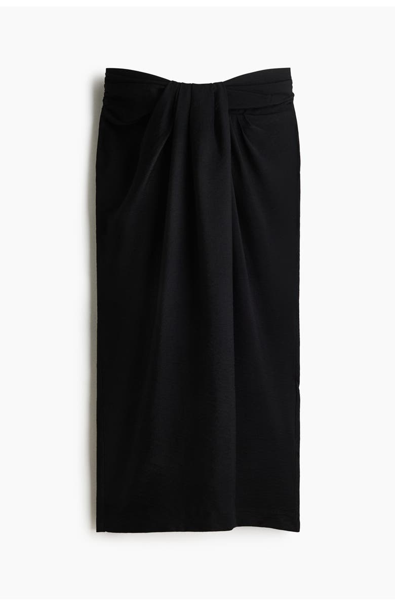 H&M Twist-detail Skirt, Main, color, Black