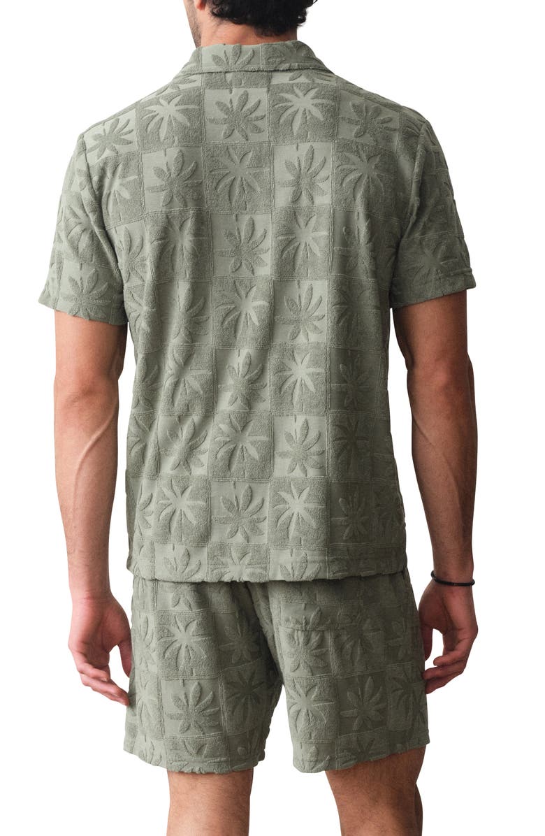 Marine Layer Rico Terry Short Sleeve Button-Up Resort Shirt, Alternate, color, Sea Spray