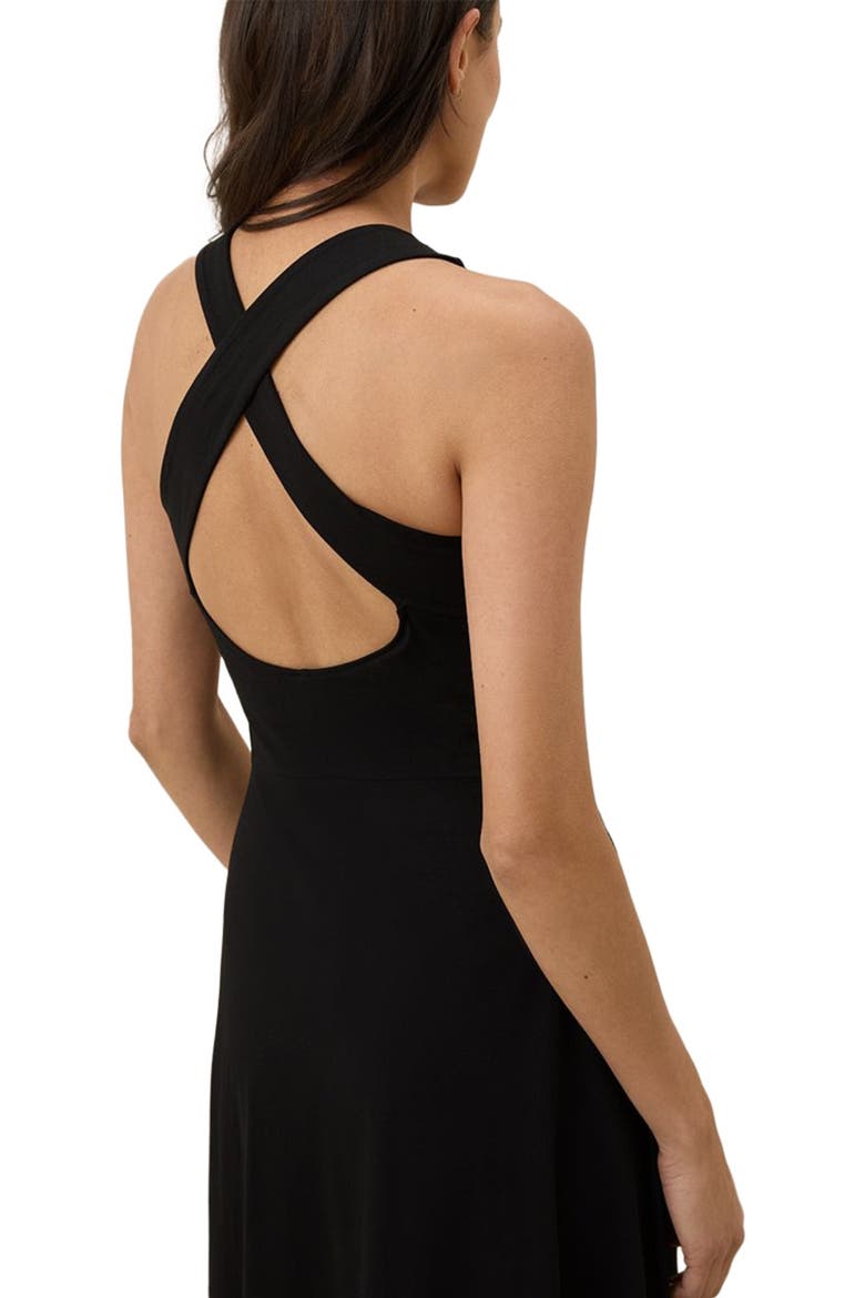 Organic Cotton Fit & Flare Open Back Maxi Dress, Alternate, color, Black