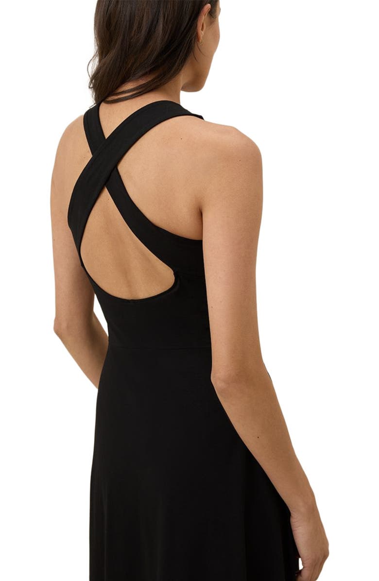 Pact Organic Cotton Fit & Flare Open Back Maxi Dress, Alternate, color, Black