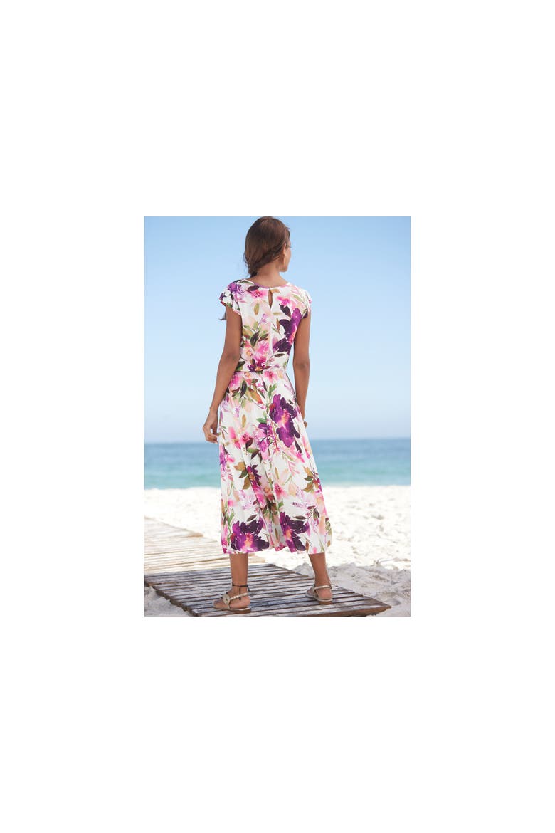 Flutter Sleeve Dress, Alternate, color, White Printed