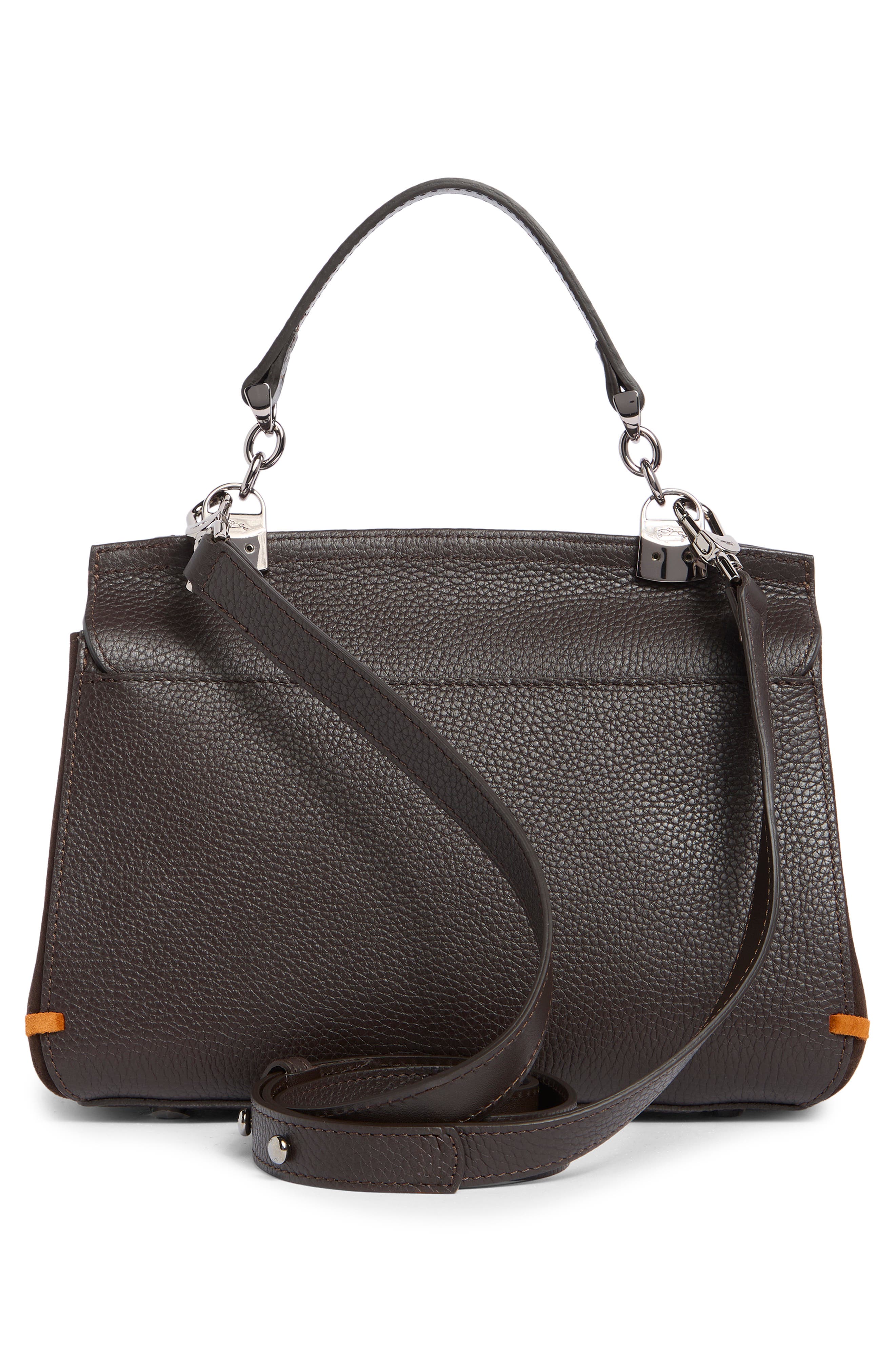 Longchamp Madeleine Leather Crossbody Bag, Alternate, color, Ebony