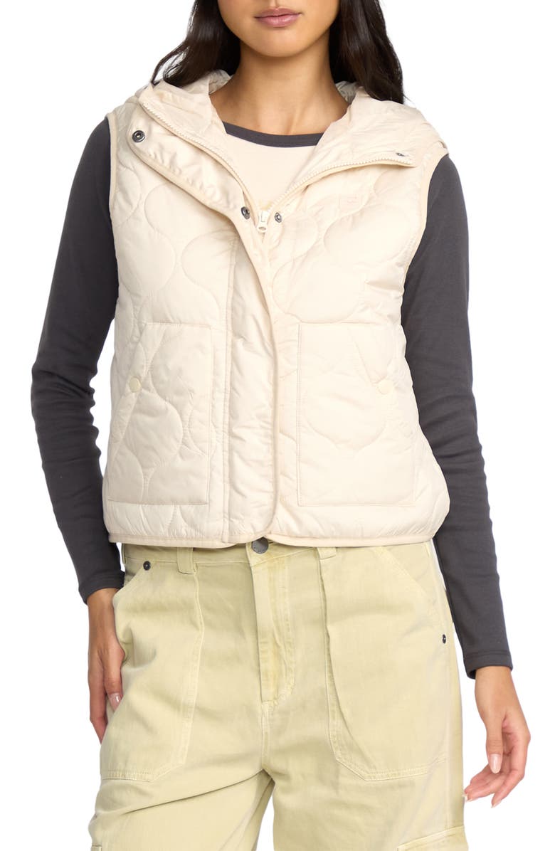 Billabong Cliffs Quilted Vest, Main, color, White Cap