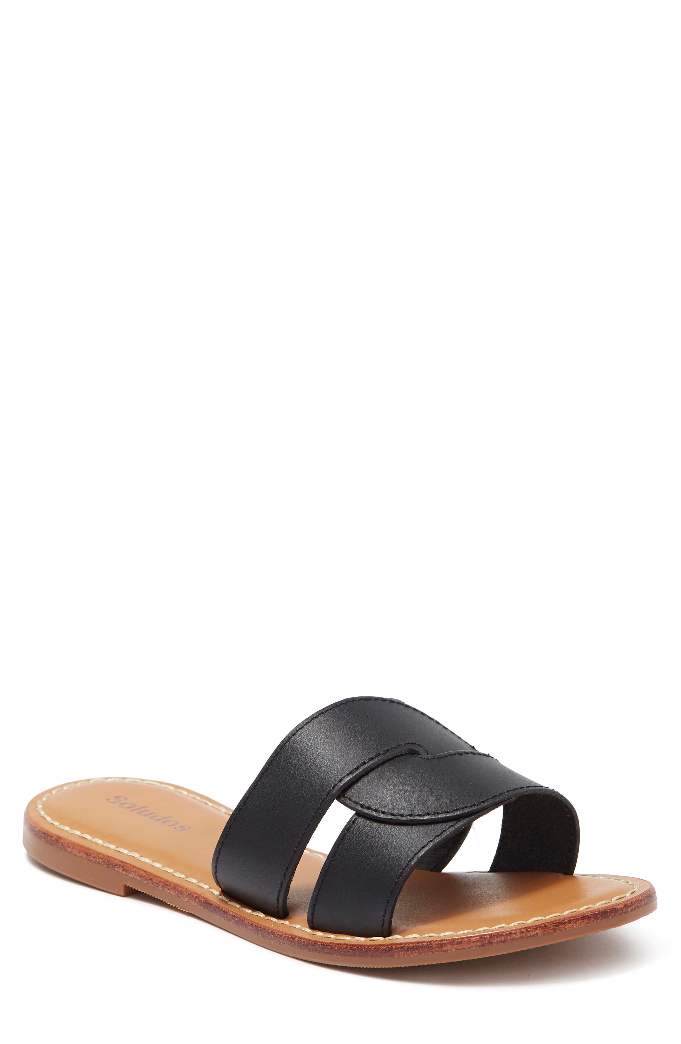 Soludos Shea Interlocking Leather Slide Sandal, Main, color, 