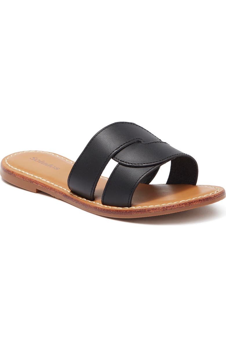 Soludos Shea Interlocking Leather Slide Sandal, Main, color,