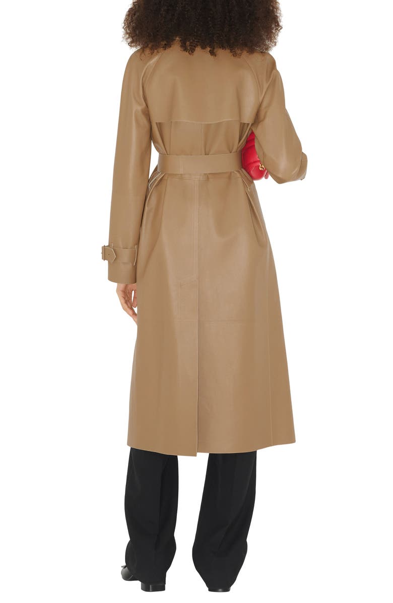 Burberry Waterloo Leather Trench Coat, Alternate, color, 