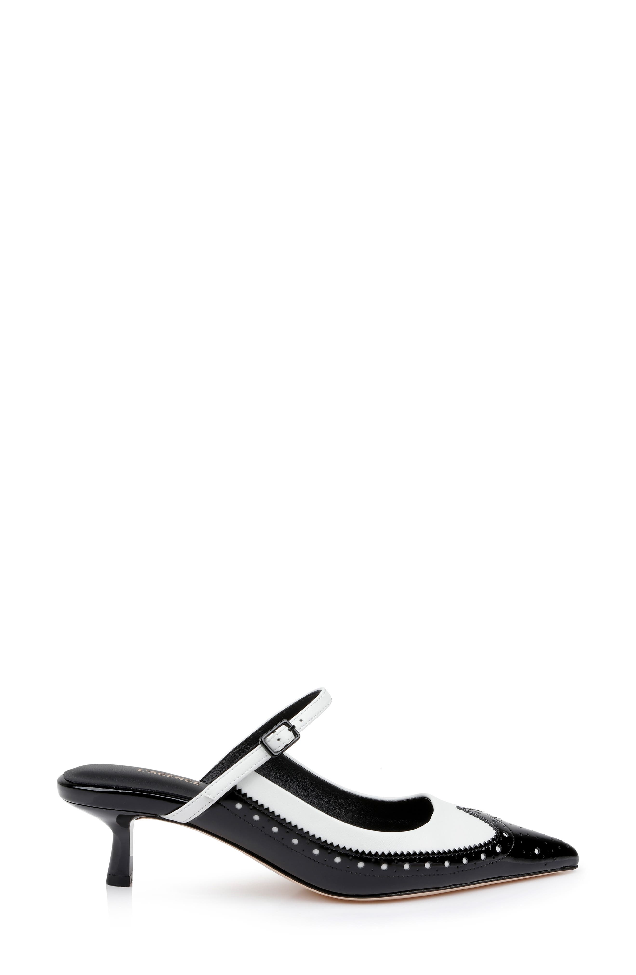 L'AGENCE Elle Wingtip Pointed Toe Mary Jane Kitten Heel Mule, Alternate, color, 