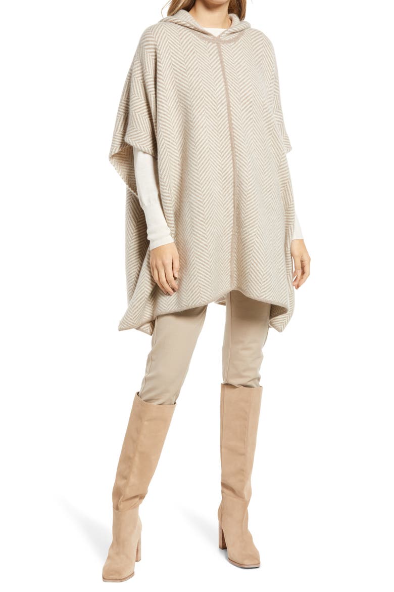 Bare Cashmere Poncho, Main, color, TAN COMBO