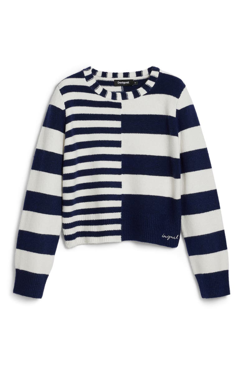 Mixed Stripe Sweater, Alternate, color, BLUE
