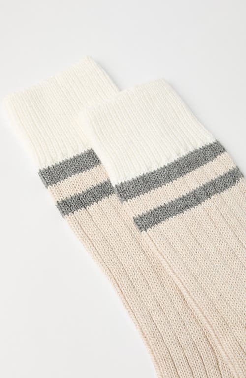 Brunello Cucinelli Socks With Stripes In Rope