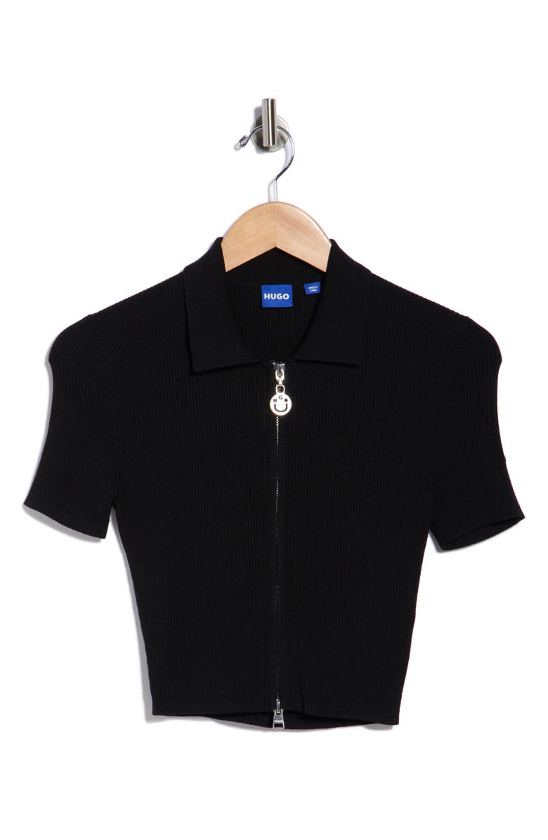 BOSS Sholer Knit Top, Main, color, Black