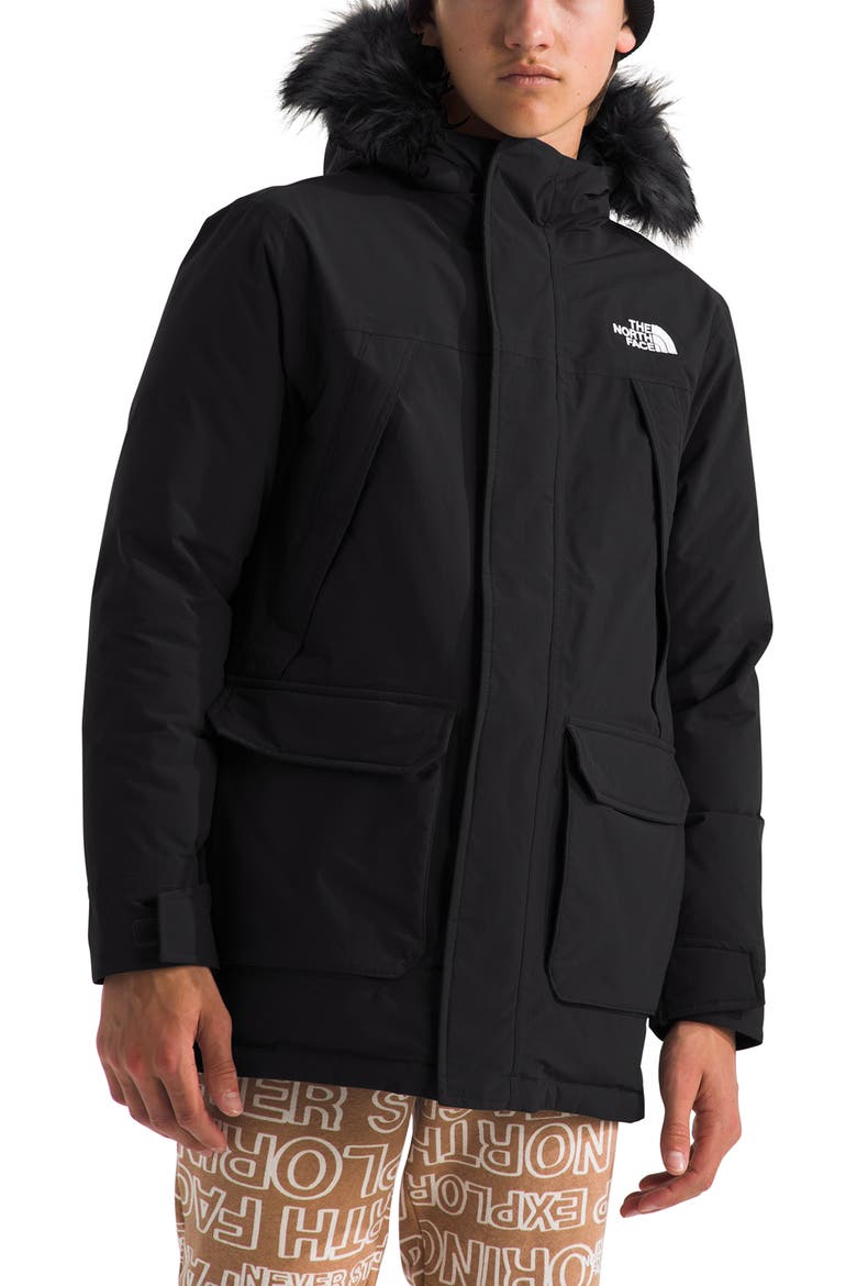 Kids' McMurdo Waterproof 550 Fill Power Down Parka with Faux Fur Trim, Alternate, color, TNF BLACK