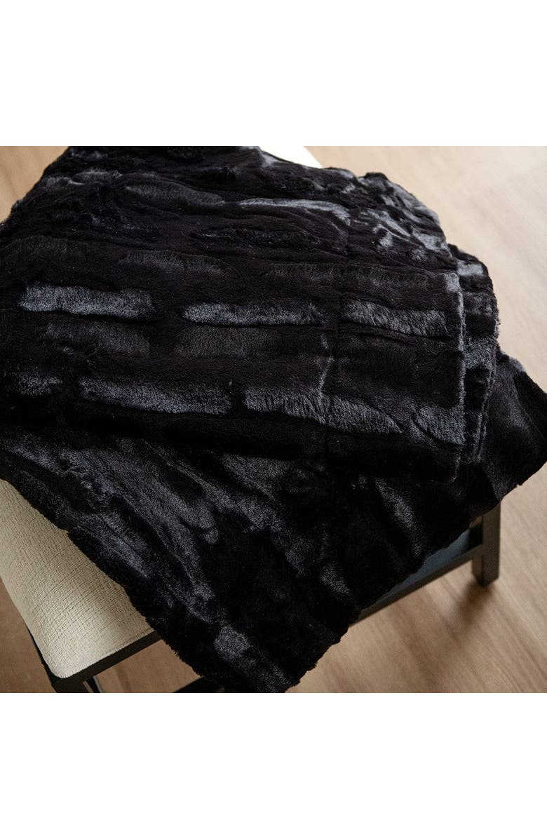 Minky Couture Sorbet Black Blanket, Alternate, color, Black