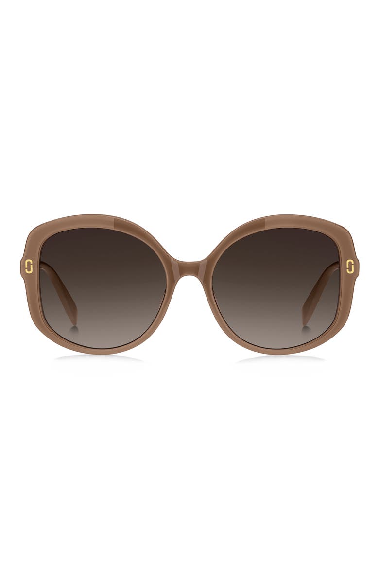 56mm Gradient Round Sunglasses, Main, color, BEIGE/ BROWN