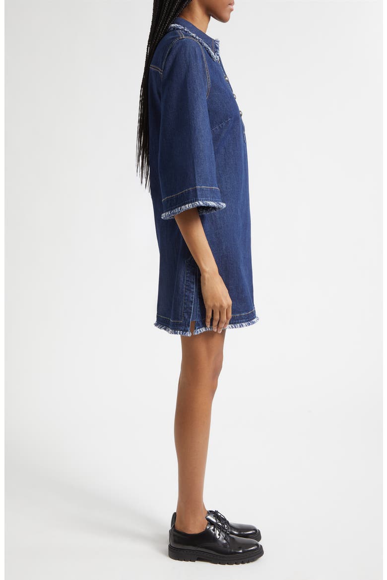 Dany Fringe Denim Shirtdress, Alternate, color, TWILIGHT