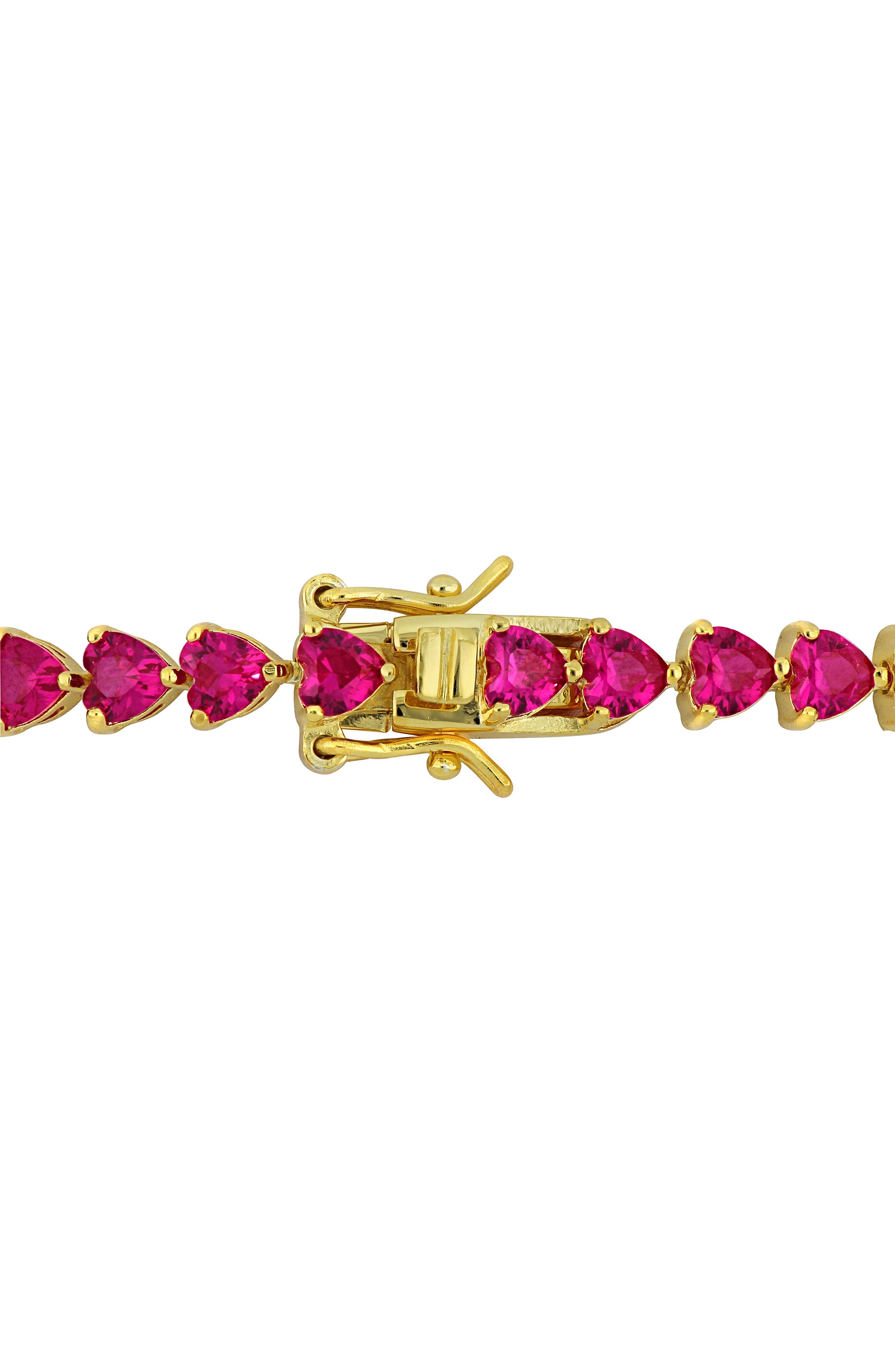 DELMAR Lab Created Ruby Heart Tennis Bracelet (Women) | Nordstromrack