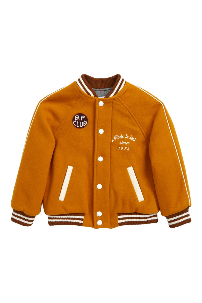 Kids' John Varsity Bomber Jacket, Main, color, OCRE