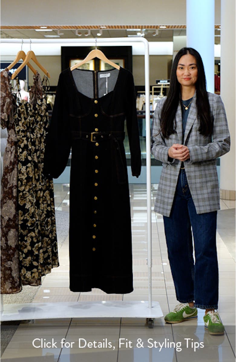 Mateo Long Sleeve Belted Denim Maxi Dress, sales video thumbnail