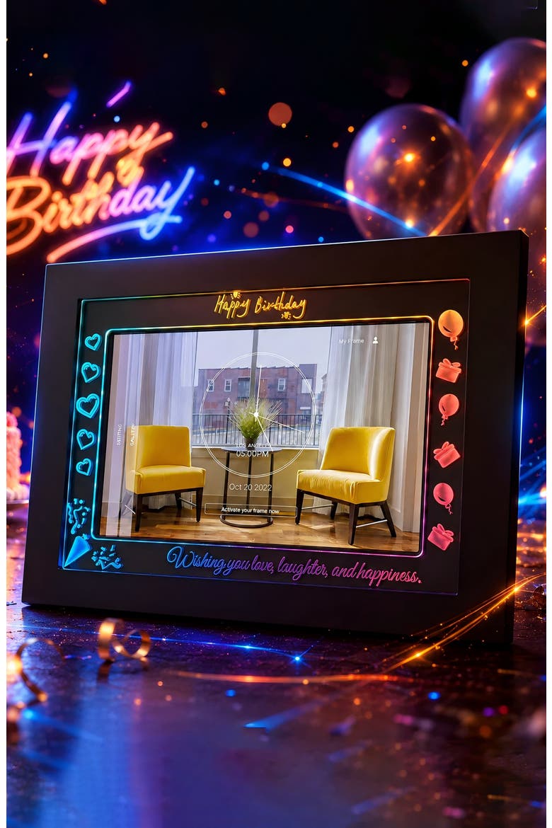 WiFi RGB Lighting Digital Photo Frame 10.1", Alternate, color, Black