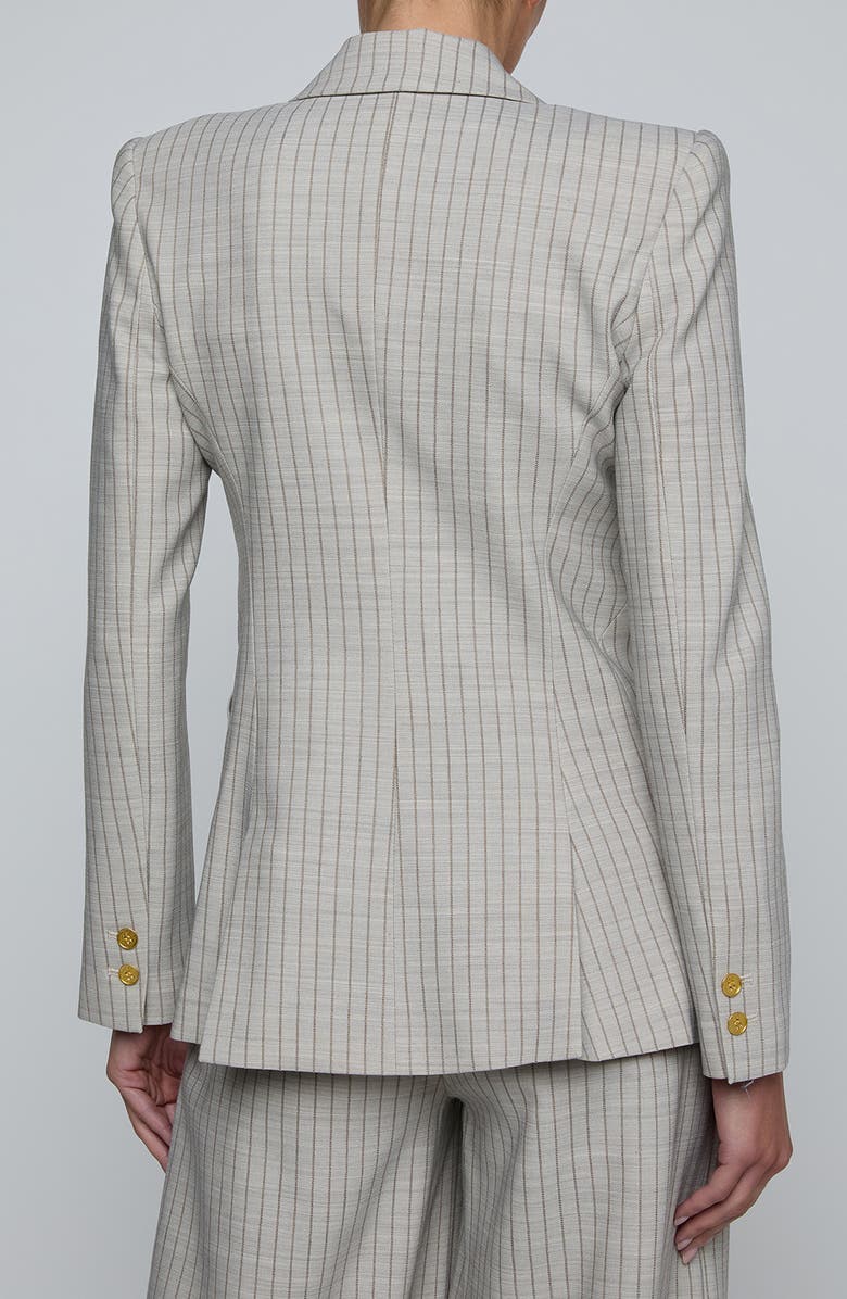 L'AGENCE Sheila Structured Pinstripe Blazer, Alternate, color, Grey/ Tan Pinstripe