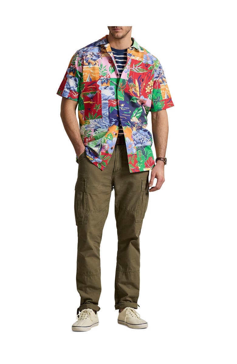 Polo Ralph Lauren Big & Tall Patchwork-Print Oxford Sport Shirt, Alternate, color, Patchwork