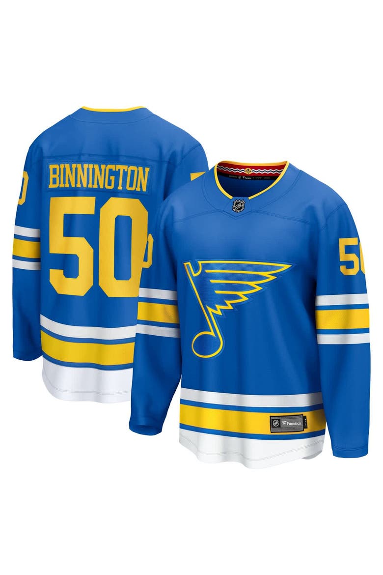Men's Fanatics Jordan Binnington Blue St. Louis Blues Home Breakaway Player Jersey, Main, color, Blue